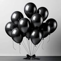 Black Metallic Balloons for Birthday & Party Decoration (pack of 25)