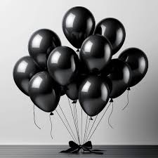Black metallic balloons for birthday and party decoration with premium glossy latex finish