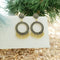 Golden Round Shape Jhumka Resin Art Earrings Without Beads