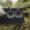 Silver Round Shape Jhumka Resin Art Earrings Without Beads