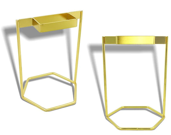 Pillar Clock Metal Stand Golden