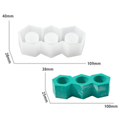 3 pc round planter candle mould