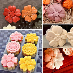 4 Cavity Flower big soap / candle mould