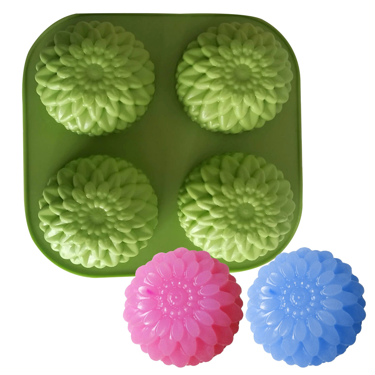 4 cavity sun flower soap mould