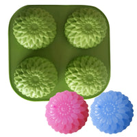 4 cavity sun flower soap mould