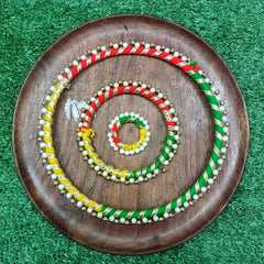 Multicolor Pooja Thali Pearl Border Ring