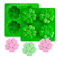 4 Cavity Flower big soap / candle mould