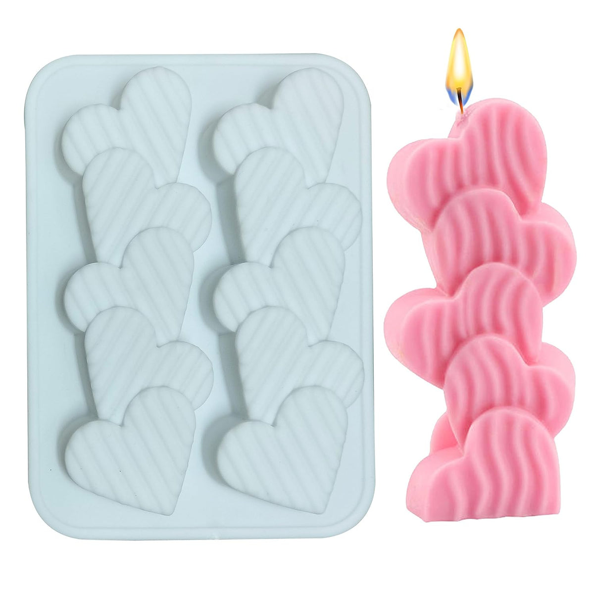 Heart wave candle mould