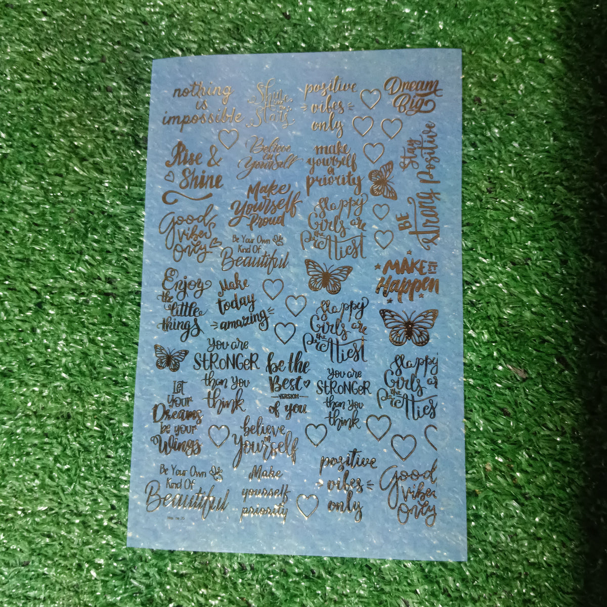 Positive quotes metalic insert sheet A5