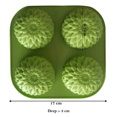 4 cavity sun flower soap mould