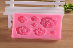 7 Rose Flower Candle Mould