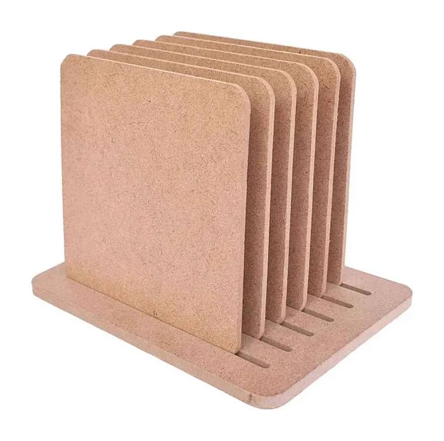 4 inch tea coaster MDF with stand for resin art painting DIY home decor and craft projects