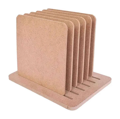 4 inch tea coaster MDF with stand for resin art painting DIY home decor and craft projects