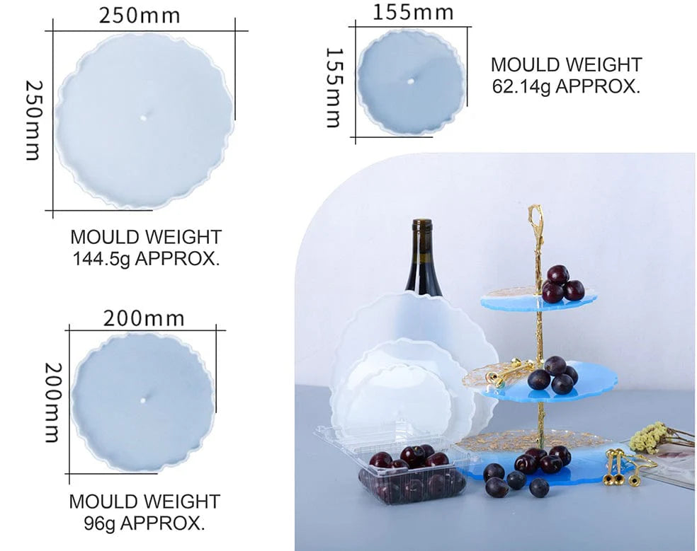 3 Layer Round Agate Cake Stand Mould