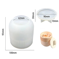 cylindrical candle jar mould with lid