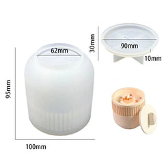 cylindrical candle jar mould with lid