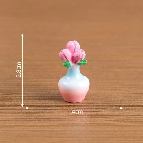 Miniature flower vase for dollhouse resin art fairy garden DIY craft decoration India